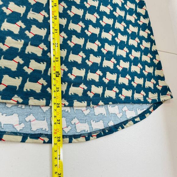 LULAROE Scottie Dog Short Sleeve Scoop Neck Hi-Lo Hem Knit Stretch Top XXS - Picture 9 of 11